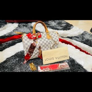 LOUIS VUITTON Damier Azur Speedy 30